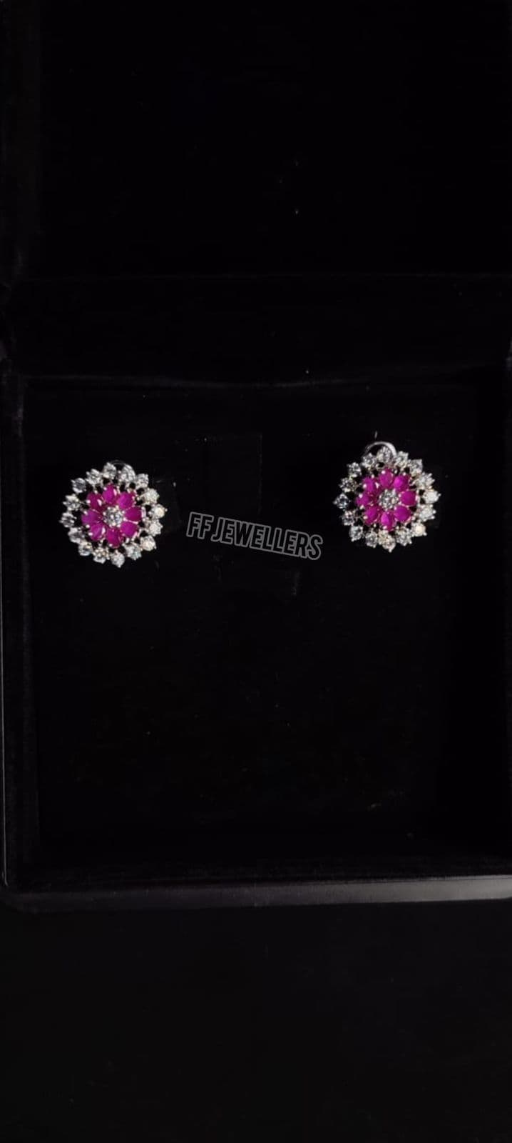 Pink Floral Blossom Tops (Stud Earrings)
